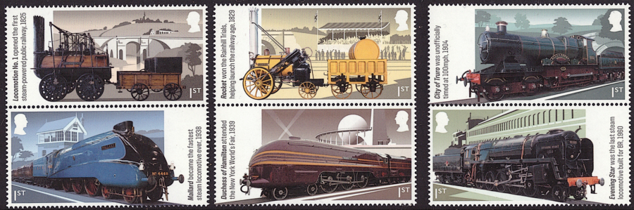 (image for) SG(TBC) 2025 Steam Locomotives unmounted mint set of 6